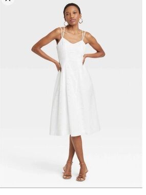 A New Day Midi Eyelet Dress